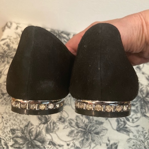 DUNE LONDON Sz 38 Suede and Rhinestone Pointy Ballet Slip On Flats - Picture 11 of 12